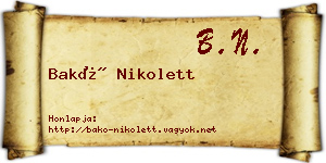 Bakó Nikolett névjegykártya