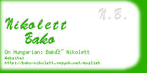 nikolett bako business card